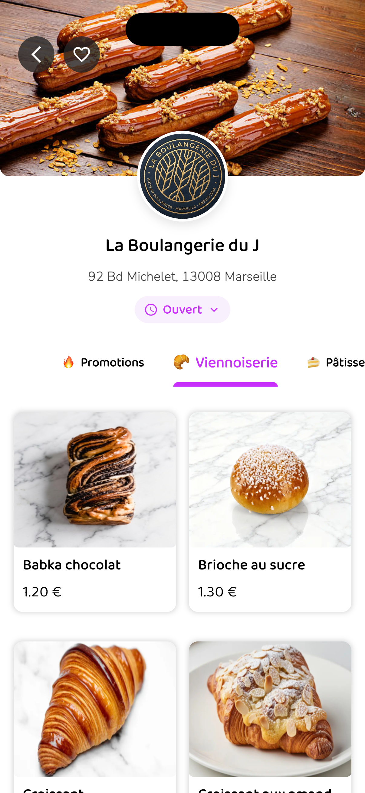 Catalogue OOGA de La Boulangerie du J : promotions, viennoiseries et pâtisseries.